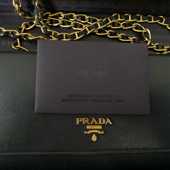 Prada Saffiano Wallet on Chain with Box and Authenticity Card - Picture 3 of 10